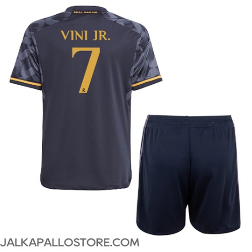 Real Madrid Vinicius Junior #7 Vieraspaita Lapsille 2023-24 Lyhythihainen (+ shortsit)